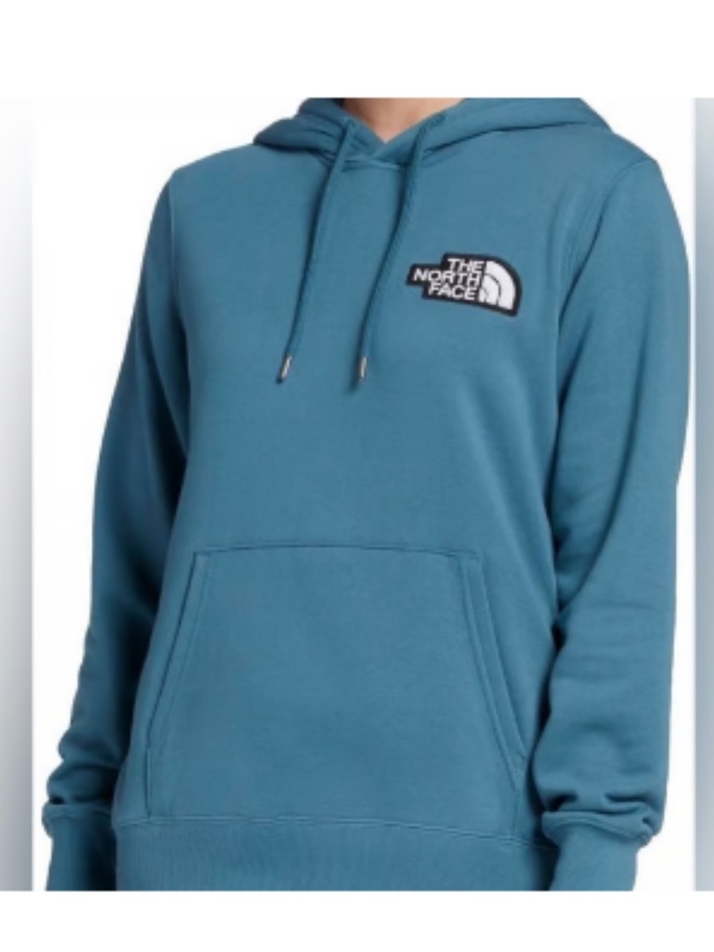 The North Face Teal Pullover Hoodie with patch logo